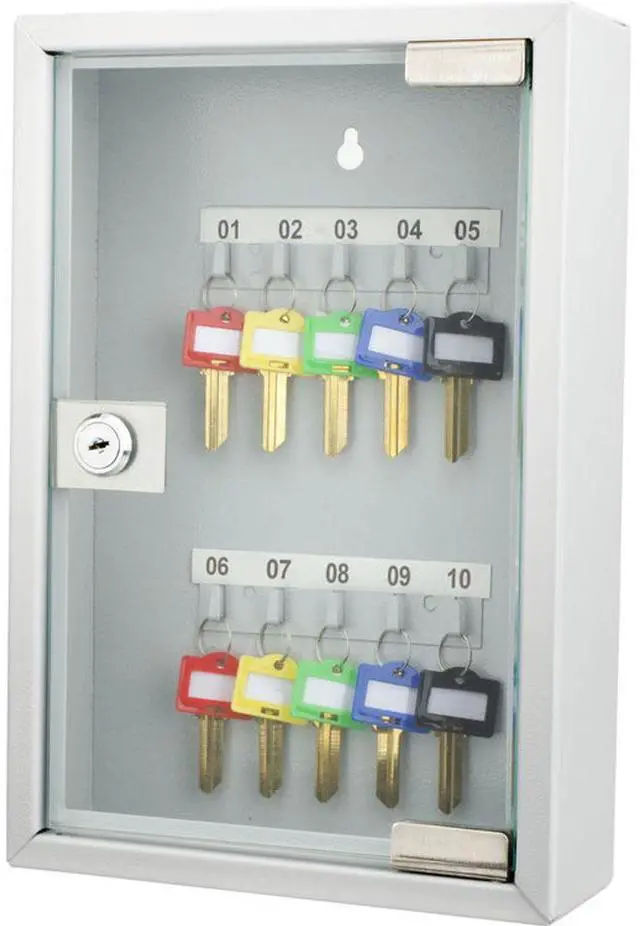 Main image of Barska 10 Position Key Cabinet with Glass Door, Gray