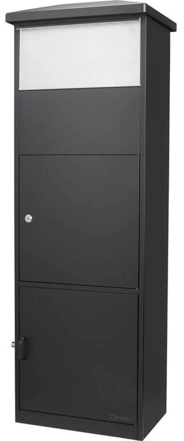 Main image of Barska MPB-600 Parcel Drop Box with Package Compartment, Large Stainless Steel Door, Black