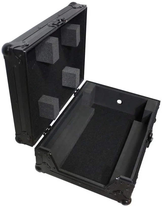 Alt view image 7 of 13 - Prox Black On Black Mixer Case For Large Format 12" Dj Mixers Flight Road Ready