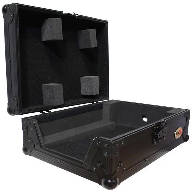 Alt view image 10 of 13 - Prox Black On Black Mixer Case For Large Format 12" Dj Mixers Flight Road Ready
