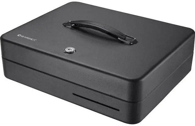 Alt view image 13 of 16 - Barska Optics 12" Standard Fold Out Cash Box w/Key Lock CB13052