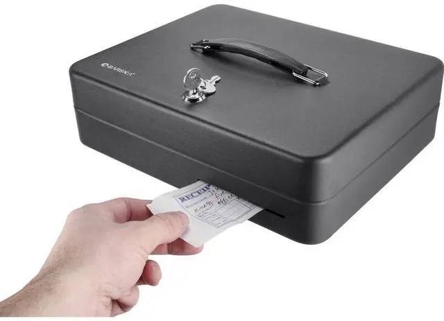 Alt view image 16 of 16 - Barska Optics 12" Standard Fold Out Cash Box w/Key Lock CB13052