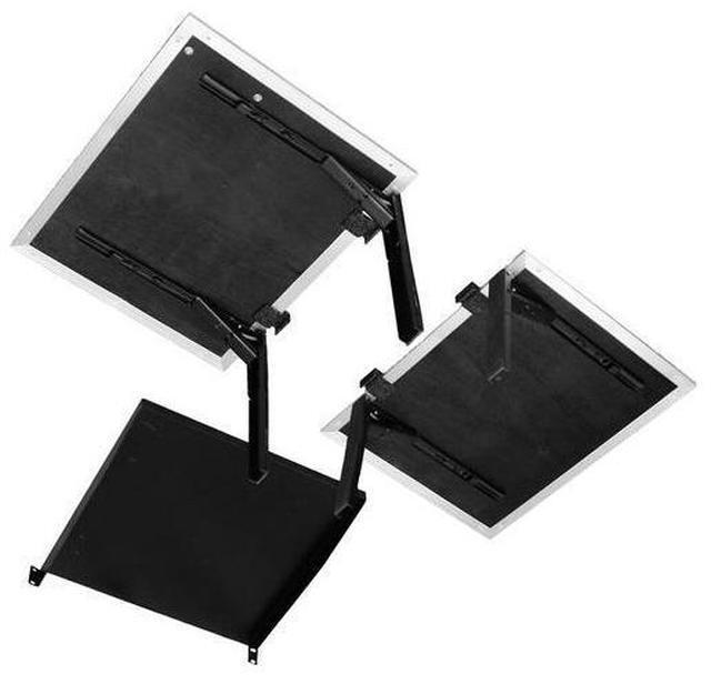 Alt view image 2 of 3 - Two Side Wings For Most 6U Slant Racks and DJ Coffin Folding Stands Includes 1U-Space Rack Shelf
