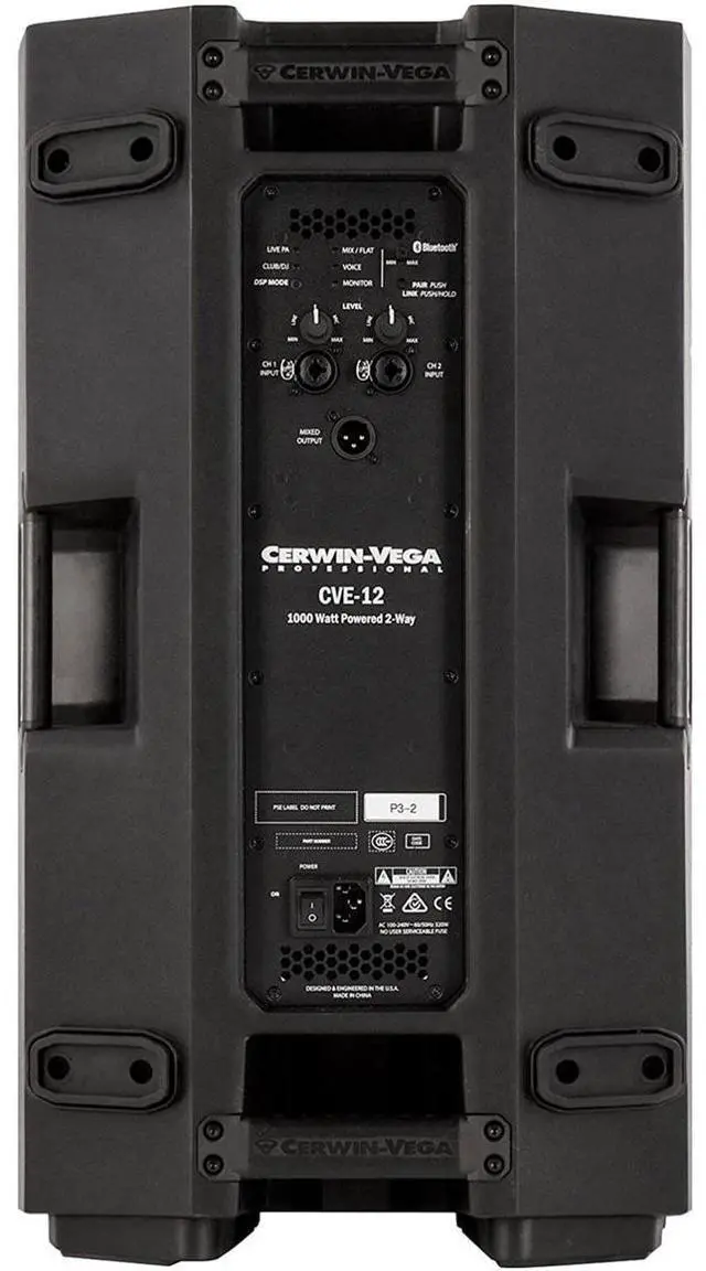 Alt view image 6 of 7 - Cerwin Vega CVE Series 12" 1000W 2-Way Bluetooth Powered Loudspeaker