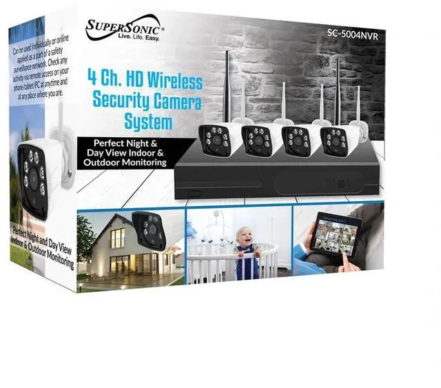 Alt view image 8 of 8 - NEW Supersonic SC-5004NVR 4CH Security Camera System SC5004NVR