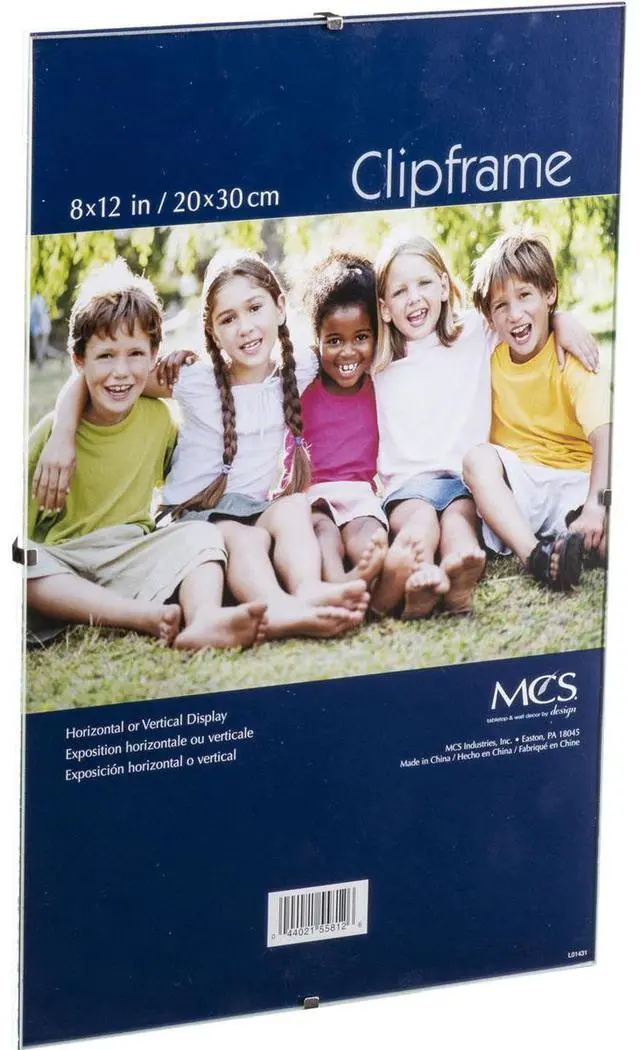 Alt view image 2 of 4 - MCS Glass Clip Picture Frame for 8x12" Photograph, 12-Pack