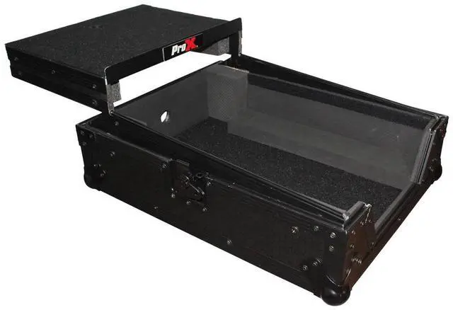 Main image of ProX XS-DJMS9 Flight Case with Sliding Laptop Shelf for Pioneer DJM-S9 Mixer, Black on Black