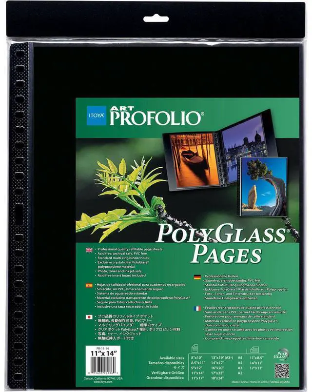 Alt view image 12 of 16 - Itoya PR1114 11 in. x 14 in. Art Profolio Polyglass Refill Pages