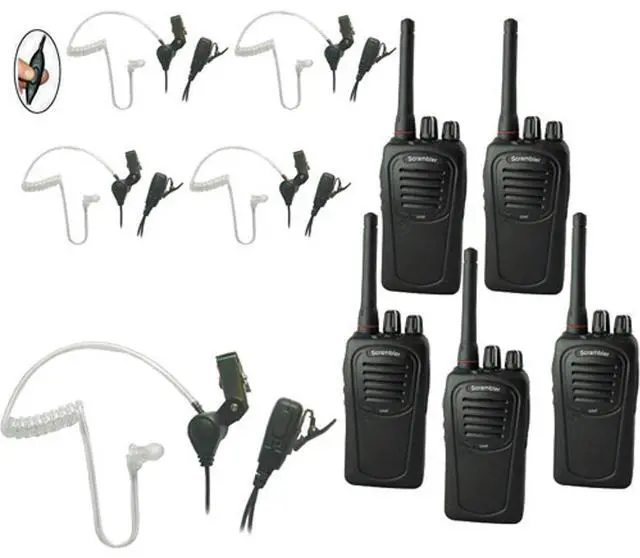 Main image of Eartec SC-1000 5-User Two-Way Radio System with 5x SST PTT Lapel Mic Headsets