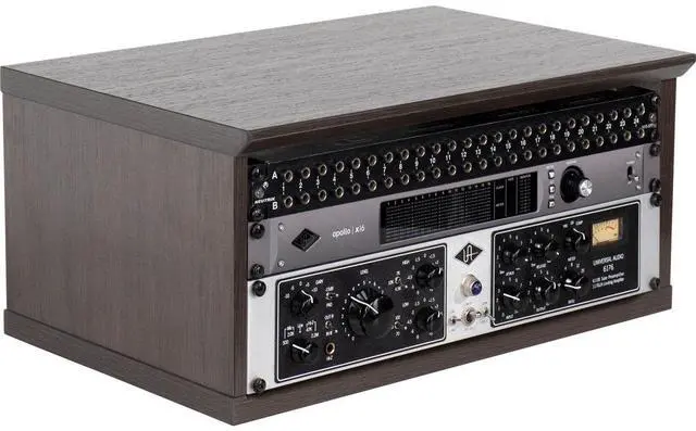 Main image of Gator Cases Elite Series Desktop 4U Studio Rack, Dark Walnut Brown
