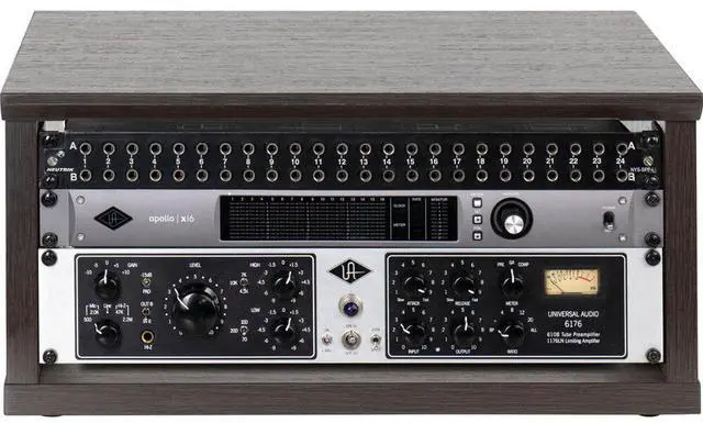 Alt view image 2 of 5 - Gator Cases Elite Series Desktop 4U Studio Rack, Dark Walnut Brown