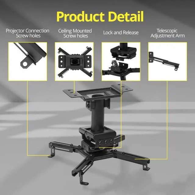 Alt view image 5 of 6 - BenQ MW560 WXGA DLP Business Projector, Bundle with H&A Ceiling Mount