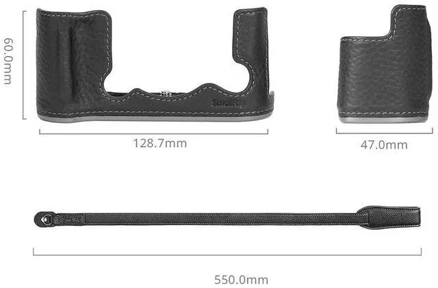 Alt view image 2 of 7 - SmallRig SmallRig Leather Half Case Kit for Fujifilm X-T50, Black