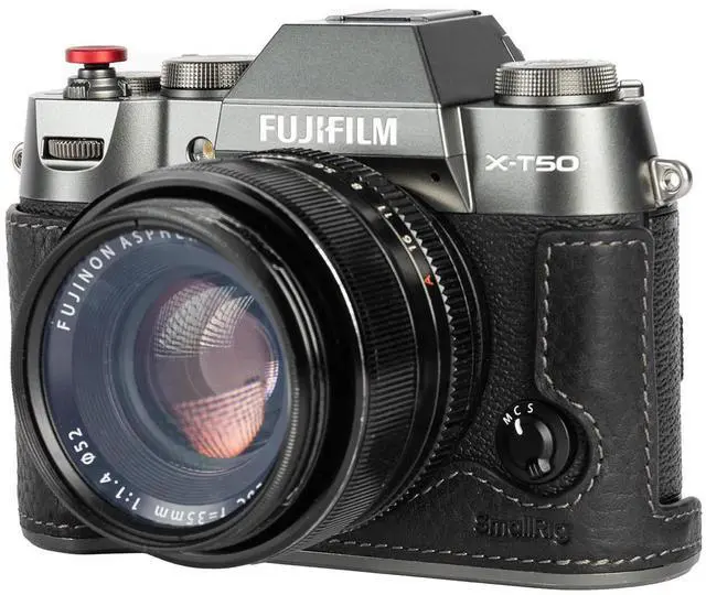 Alt view image 4 of 7 - SmallRig SmallRig Leather Half Case Kit for Fujifilm X-T50, Black
