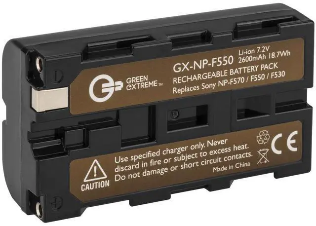 Alt view image 5 of 7 - Green Extreme 2x NP-F550 7.2V 18.72Wh Li-Ion Batteries, Bundle with Green Extreme Dual Charger Kit