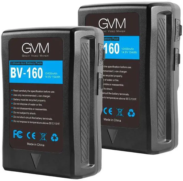 Main image of Great Video Maker BV-160 160Wh 14.8V 10400mAh Lithium-Ion V-Mount Battery with D-Tap and DC Outputs