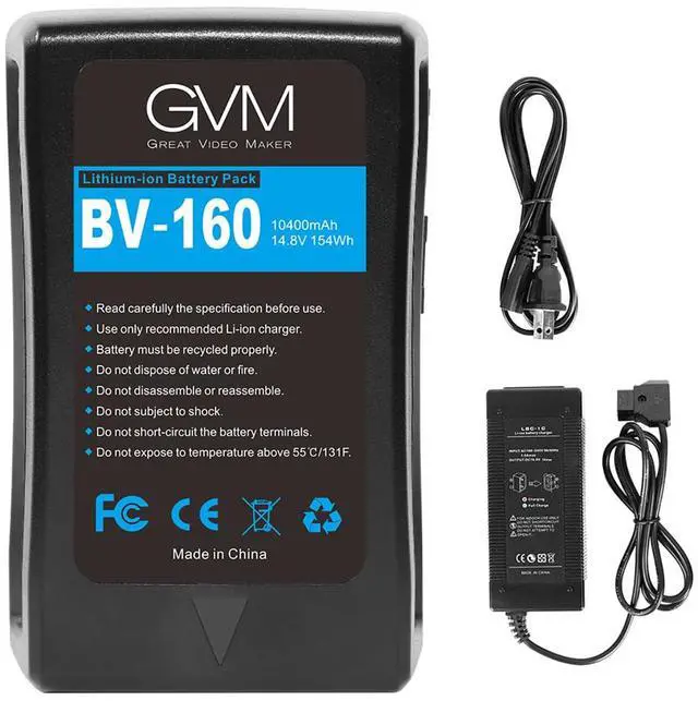 Alt view image 2 of 6 - Great Video Maker BV-160 160Wh 14.8V 10400mAh Lithium-Ion V-Mount Battery with D-Tap and DC Outputs