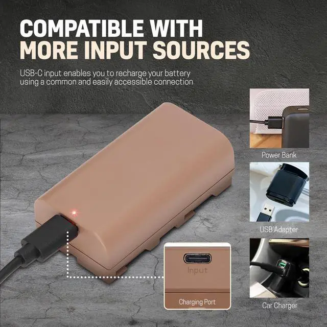 Alt view image 4 of 7 - Green Extreme NP-F550 25.9Wh 7.4V 3500mAh Lithium-Ion Battery Pack with USB-C Port