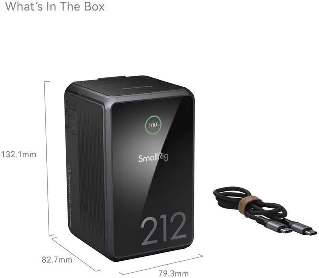 Alt view image 3 of 7 - SmallRig x Caleb Pike VB212 212Wh mini V-Mount Rechargeable Lithium-Ion Battery