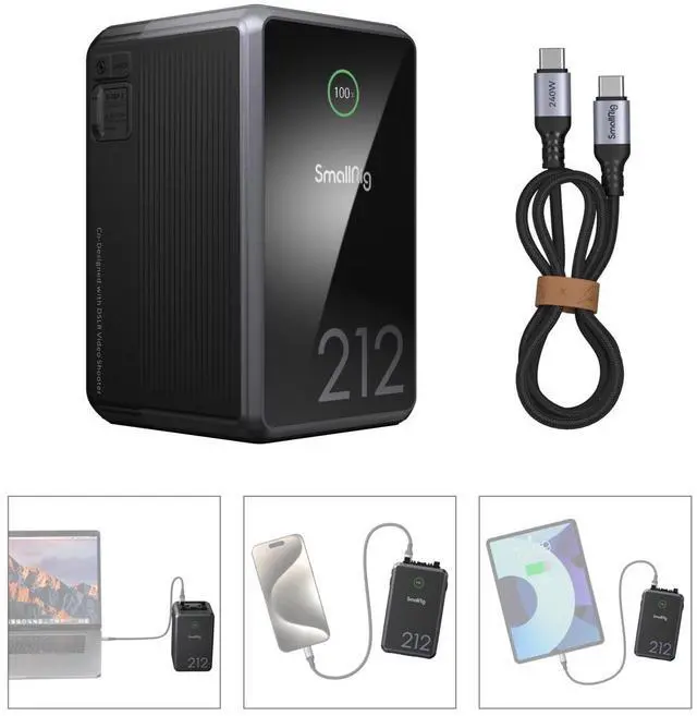 Alt view image 7 of 7 - SmallRig x Caleb Pike VB212 212Wh mini V-Mount Rechargeable Lithium-Ion Battery