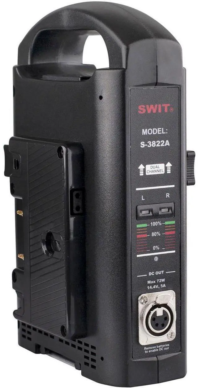 Main image of SWIT Electronics Electronics 2-Channel Simultaneous Battery Charger & Adapter, Gold Mount
