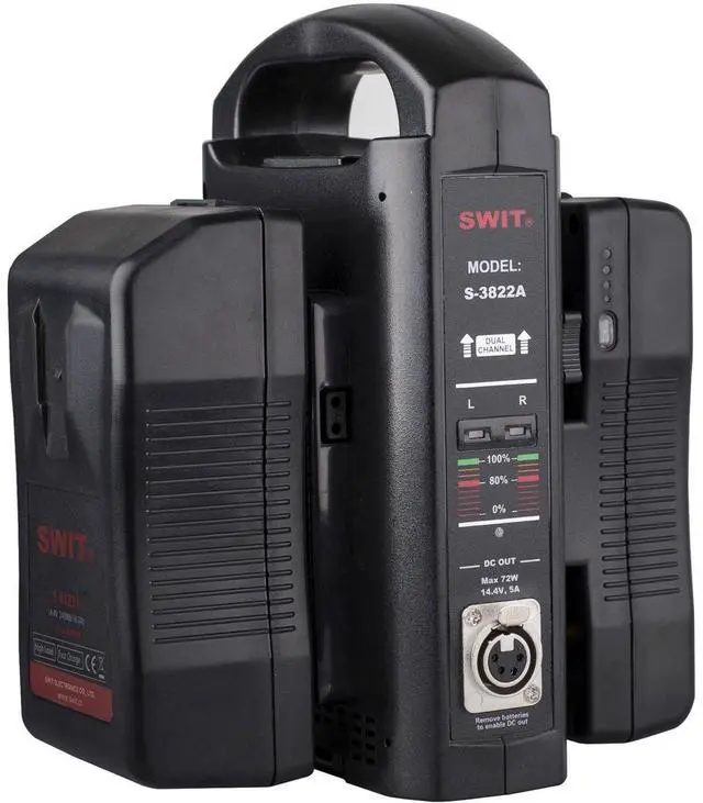 Alt view image 2 of 4 - SWIT Electronics Electronics 2-Channel Simultaneous Battery Charger & Adapter, Gold Mount