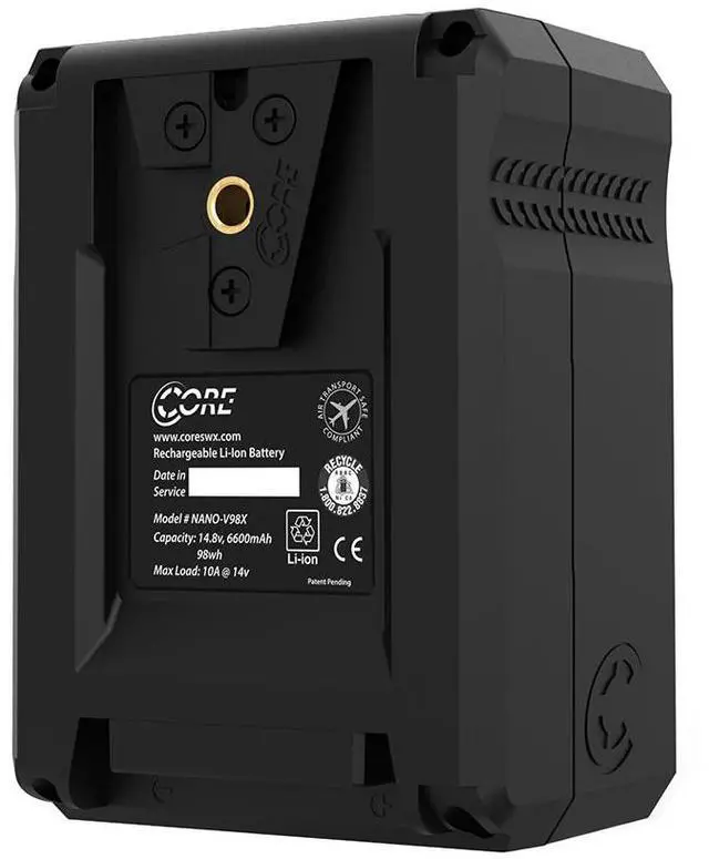 Alt view image 12 of 14 - Core SWX NANOX V98 Micro 98Wh Li-Ion Battery (V-Mount)
