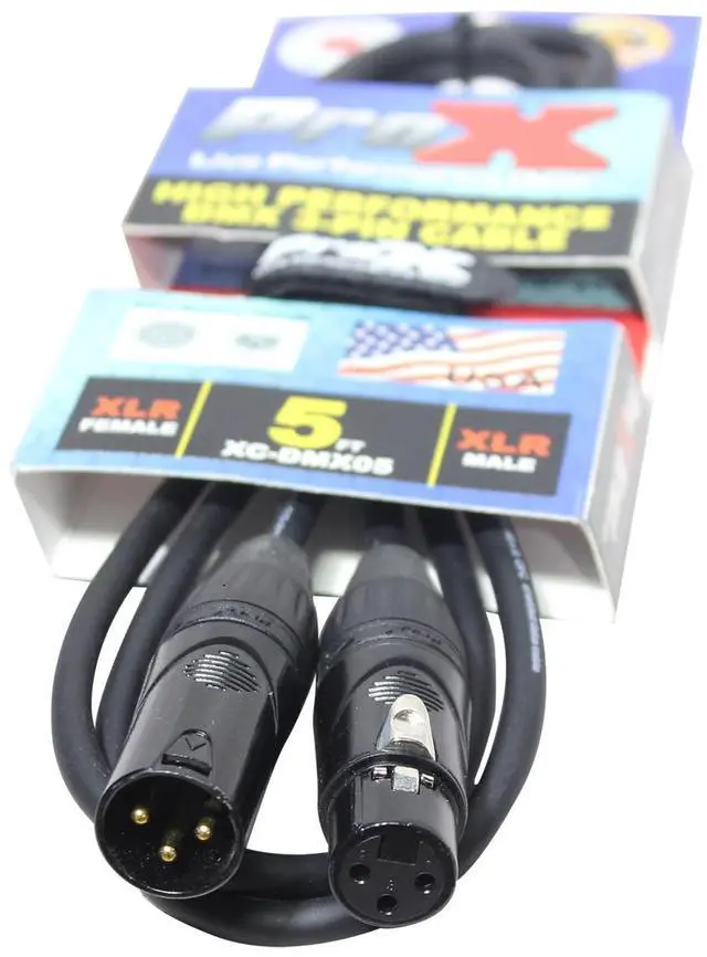 Alt view image 3 of 3 - ProX XC-DMX05 5' 3-Pin DMX XLR3-M to XLR3-F High Performance Cable