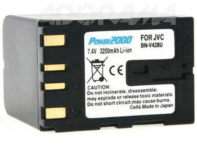 Main image of Power2000 BN-428U 7.2V 3200mAh Replacement Lithium-Ion Camcorder Battery for JVC