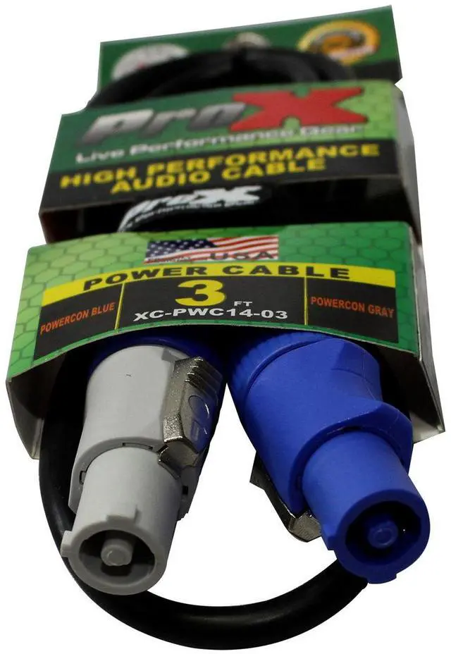 Alt view image 2 of 2 - ProX XC-PWC14-03 3' 14 AWG PowerCon Out to PowerCon Link High Performance Power Cable