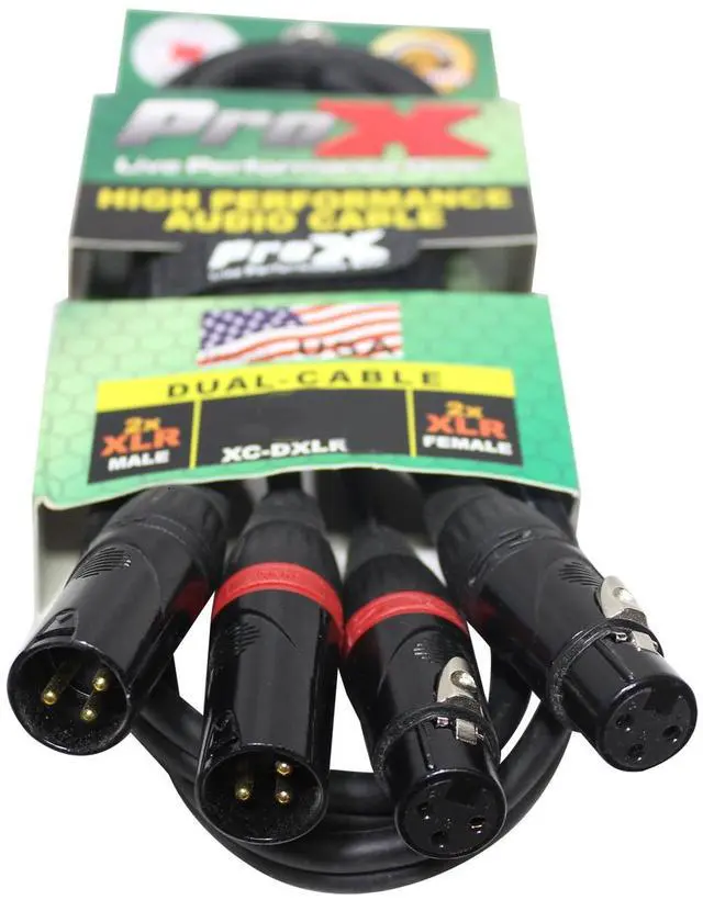 Alt view image 3 of 4 - ProX XC-DXLR03 (3ft Dual XLR-M to Dual XLR-F Cable)