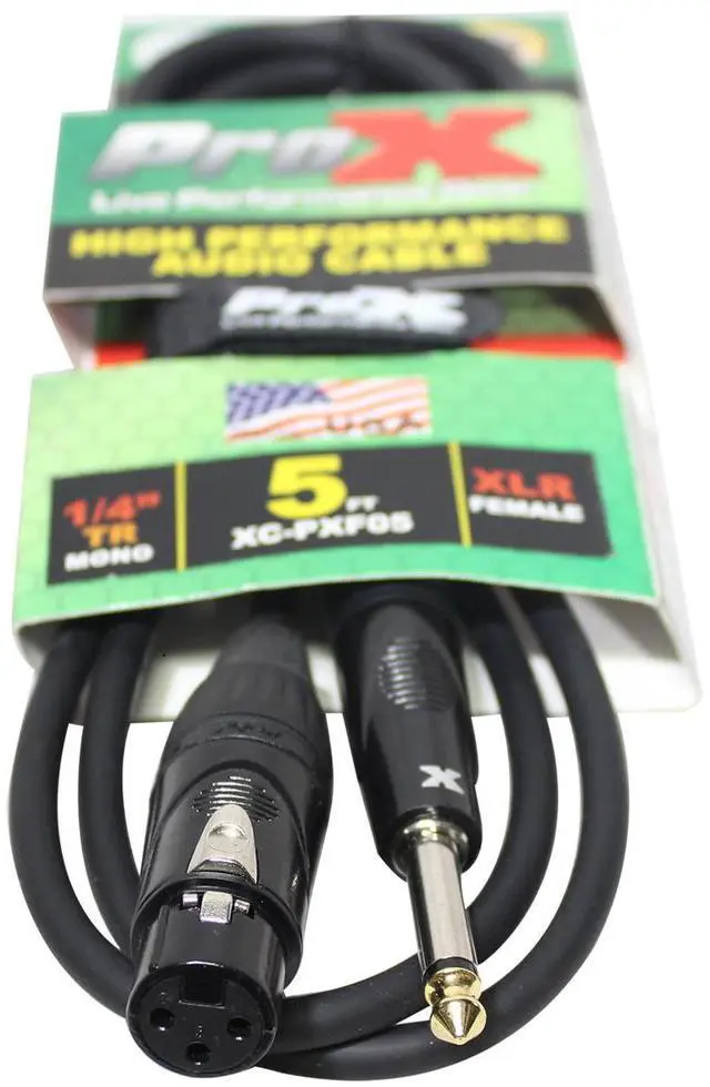 Alt view image 3 of 4 - ProX XC-PXF05 5' 1/4" TS-M to XLR-F Unbalanced High Performance Audio Cable