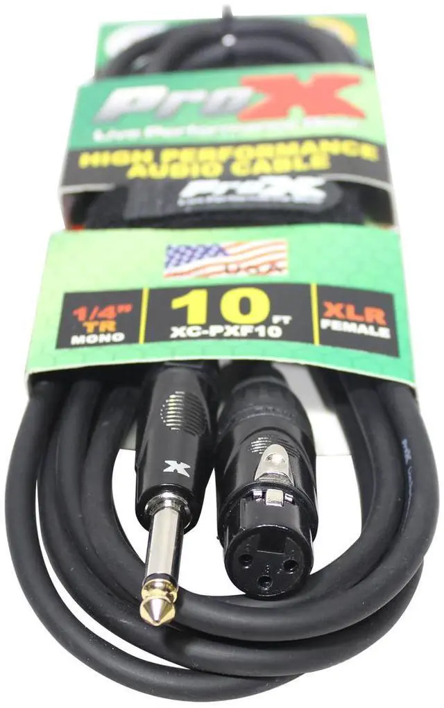 Alt view image 3 of 4 - ProX XC-PXF10 10' 1/4" TS-M to XLR-F Unbalanced High Performance Audio Cable