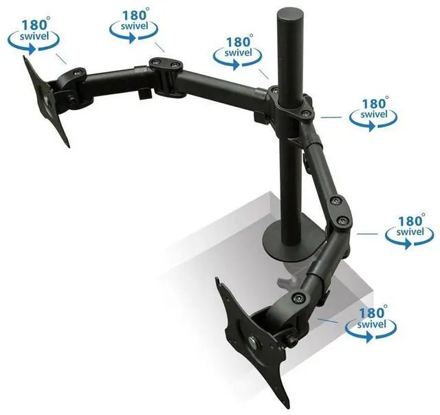 Alt view image 15 of 19 - Mount-It! MI-1752 Full Motion Dual Monitor Desk Mount