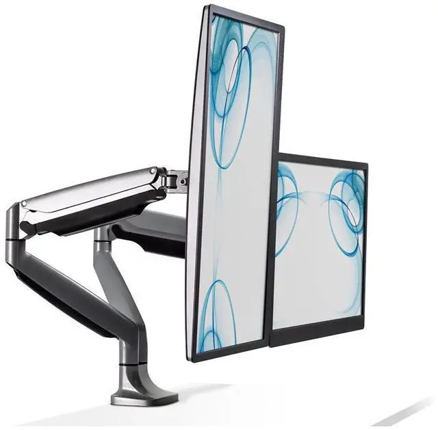 Alt view image 17 of 20 - Mount-It! Monitor Arm Desk Mount | Full Motion Articulating Height Adjustable | Fits 21-32 Inch Screens