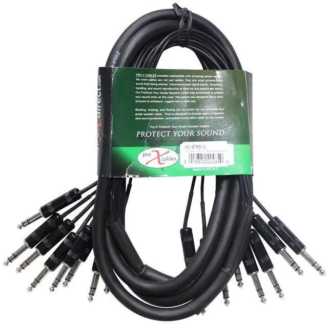 Alt view image 2 of 3 - ProX XC-8TRS10 10' 8-Channel TRS-M to TRS-M Balanced Audio Snake Cable