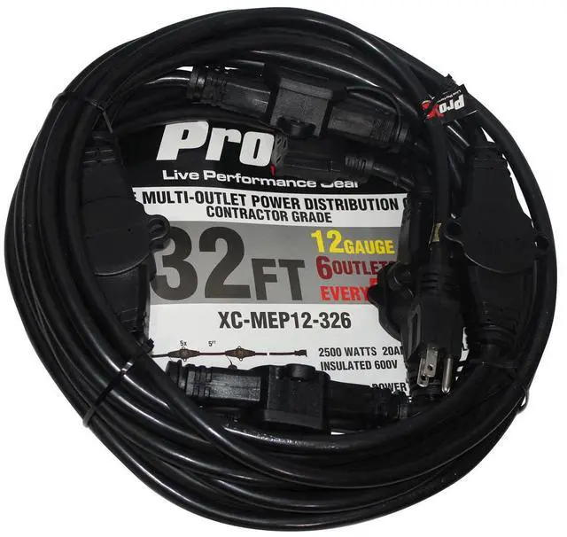 Alt view image 3 of 6 - ProX XC-MEP12-326 (32ft 6 Outlet Extension Cord)
