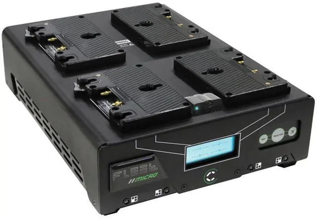 Main image of Core SWX Fleet-Q4MAi Voltbridge Enabled Four Position 3-Stud Simultaneous Fast Charger for Gold Mount Batteries