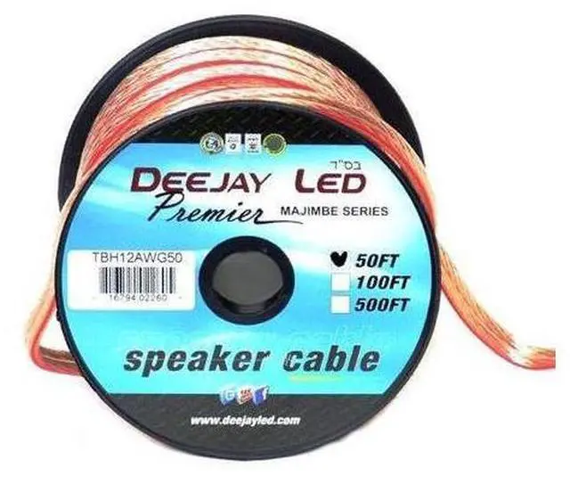 Alt view image 4 of 4 - DEEJAY LED TBH12AWG50 12Ga 50Speaker Wire Spool