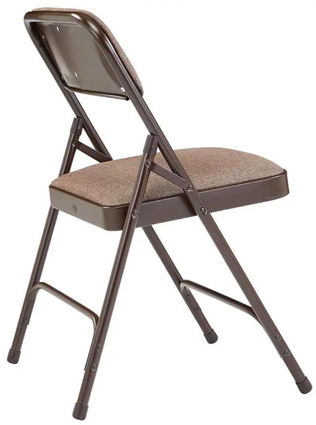 Alt view image 8 of 10 - National Public Seating NPS 2200 Series Fabric Padded Premium Folding Chairs Russet Walnut 4 Pack (2207/4)