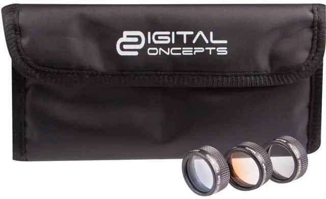 Main image of Vivitar Digital Concepts Camera Lens Filter Kit for DJI Mavic Drone, Includes Gradual Blue, Orange and Gray Filters, Pouch