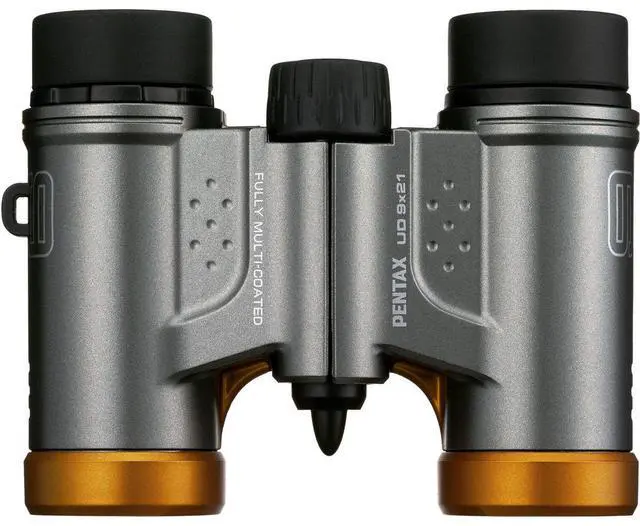 Alt view image 12 of 13 - PENTAX Binoculars UD 9x21 Gray and Orange Lightweight Body