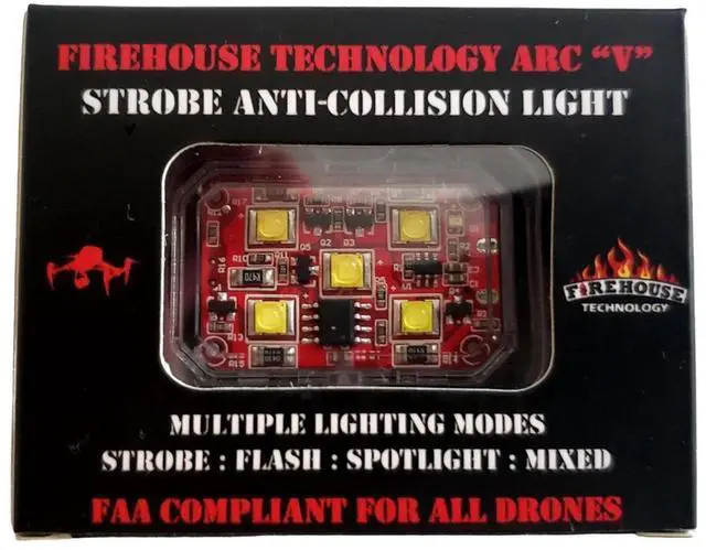 Alt view image 3 of 7 - Firehouse Technology ARC "V" Drone Strobe Anti-Collision Light, 1000 Lumens, Green