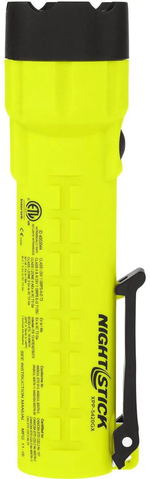 Alt view image 4 of 7 - Nightstick XPP-5420GX X-Series Intrinsically Safe Flashlight, 210 High Lumens, ANSI IP-67 Dustproof/Waterproof, Green/Black
