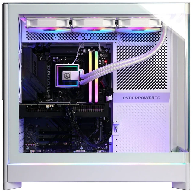 Alt view image 6 of 6 - CyberPowerPC Gamer Supreme Liquid Cooled Gaming Desktop Computer, AMD Ryzen 9 9950X3D 4.3GHz, 64GB RAM, 4TB SSD, NVIDIA GeForce RTX 5070 Ti 16GB, Windows 11 Home, White