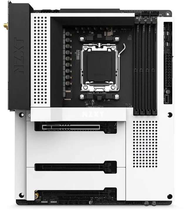 Alt view image 7 of 11 - NZXT N7 B650E - N7-B65XT-W1 - AMD B650 chipset (Supports AMD 7000 Series CPUs) - ATX Gaming Motherboard - Integrated Rear I/O Shield - WiFi 6 connectivity - White
