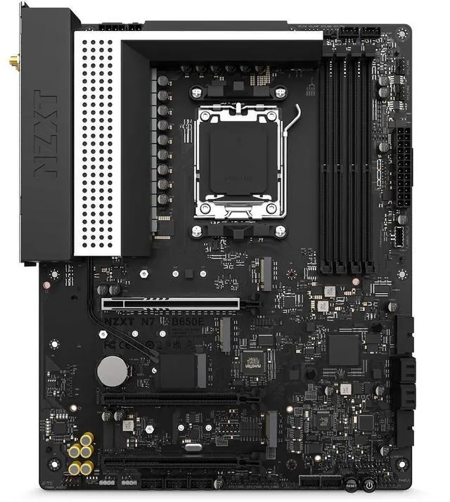 Alt view image 8 of 11 - NZXT N7 B650E - N7-B65XT-W1 - AMD B650 chipset (Supports AMD 7000 Series CPUs) - ATX Gaming Motherboard - Integrated Rear I/O Shield - WiFi 6 connectivity - White
