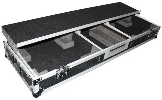 Alt view image 2 of 6 - ProX XS-TMC1012WLTFSTND Flight Case DJ Coffin for 10" or 12" Mixer and 2 1200 style Turntables in Standard Mode W-Wheels and Laptop Shelf