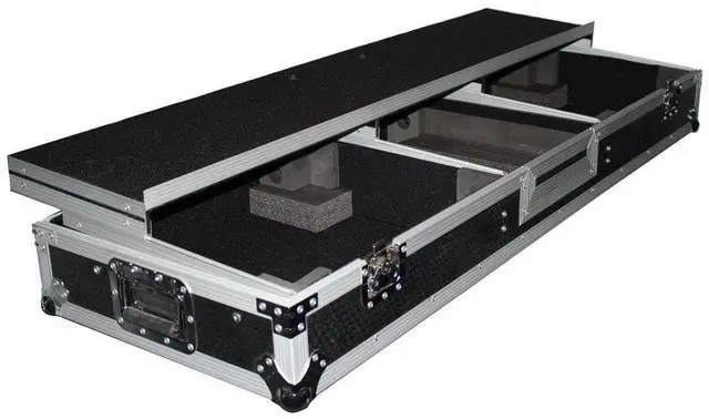 Alt view image 3 of 6 - ProX XS-TMC1012WLTFSTND Flight Case DJ Coffin for 10" or 12" Mixer and 2 1200 style Turntables in Standard Mode W-Wheels and Laptop Shelf