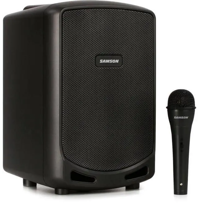 Alt view image 15 of 16 - Samson Expedition Express+ 6" 2-Way 75W Portable PA System with Wired Microphone